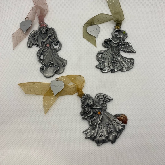 Gloria Duchin Silver Tone Pewter Angels - Picture 1 of 7